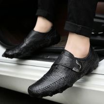 Echtes Leder Männer Mokassins slip auf Weiche Beiläufige Müßiggänger handmade Freizeit schuhe