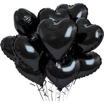 10Pcs 18Inch Black Rose Gold Heart Foil Helium Balloons Wedding Birthday Party Decorations Air Globos Bride Engagement Gifts
