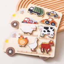 Holz Puzzles Spielzeug Baby Montessori Geometrie Puzzle Tier Auto Form Puzzle Spielzeug Bord Passenden Spiele Pädagogisches Lernen Spielzeug