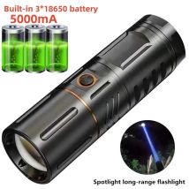 Lampada a luce forte T40 Torcia a LED Torcia ultra luminosa ricaricabile USB Lanterna ad alta potenza Batterie al litio 3 * 18650 integrate