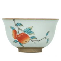 Chinese Ru Kiln Ceramic Teacup Home Boutiques Tea Bowl Handmade Tea Set Accessories Portable Master Cup Tea Table Supplies 90ml