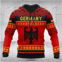 Deutsches Flaggen-Emblem, 3D-Harajuku-Druck, Weihnachten, modisch, für Herren und Damen, Sport, Outdoor, Freizeit, Alltag, lockerer, bequemer Kapuzenpullover