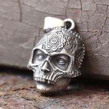 2024 neue Punk Rock Vintage Edelstahl Schädel Kopf und Muster Halskette für Männer Gothic Chain Biker Schmuck Party Geschenk