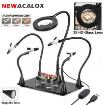 NEWACALOX-soporte magnético de placa de circuito PCB, brazo Flexible, soldadura de tercera mano, estación de soldadura, soporte de pistola para soldar, herramientas de reparación