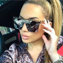 Retro Big Frame Women Sunglasses Brand Black Square Gradient Uv400 Cool Men Cycling Sunglasses One Piece Designer 2024
