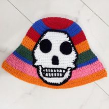 2025 neue Halloween Schädel Kopf Hip-Hop-Muster Stricken Mützen Hut Männer Frauen Absatz Qualität Kappe Y2k Warme Mode kalte Kappe