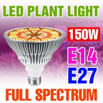150W LED E27/E26 Coltiva La Lampadina AC220V Spettro Completo Lampada di Coltivazione E14 110V Per Indoor Growbox Fiore In Vaso Pianta Succulente