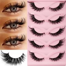 5 Paar Katzenaugen-Wimpern, künstliche Wimpern, natürliche lange Manga-Wimpern, geflügeltes Ende, verlängerte Wimpern, künstliche Wimpern, Make-up