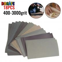 18 Stück Schleifpapier Schleifpolierwerkzeuge 400,600,800,1000,1200,1500,2000,2500,3000 Körnung Schleifpapier Nass-Trocken-Schleifpapier
