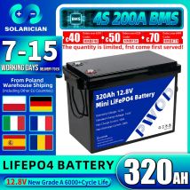 Magazzino UE 12V 320Ah LiFePO4 Batteria 4096Wh Nuovo 12.8V Ricaricabile Al Litio Ferro Fosfato batterie FAI DA TE 24V 48V Per RV campeggio