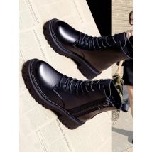 Thick-soled Female British Style 2024 New Boots Wild Winter Short Boots Women Shoes Cotton Shoes Winter Plus Velvet