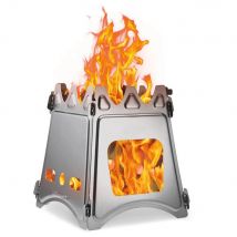Camping Holzofen Tragbarer Edelstahl Leichter hergestellter Alkoholkocher Outdoor Camping Kochen BBQ Picknick