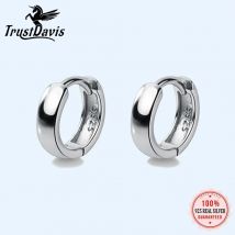 TrustDavis Creolen aus 925er-Sterlingsilber für Herren/Damen, süßes, ordentliches Geschenk für Mädchen/Jungen, edler Schmuck, Accessoire, Party-Geschenk DA1417