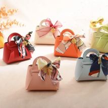 5 pezzi distribuiscono sacchetti regalo in pelle rosa borsa bomboniera per gli ospiti Mini borsa con