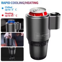 2 in 1 portatile Smart Car Cup Cooler Warmer Portabevande Home Refrigerazione veloce Raffreddamento Riscaldamento Mini Touch Screen Bevanda Tazza