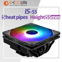 ID-COOLING IS-55 5 Heatpipe CPU Cooler Down Pressure Radiatore di raffreddamento ad aria per LGA1200/1700/115X AM4 AM5 Mini ITX Piattaforma compatta