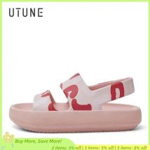 UTUNE Camouflage flache Sandalen für Frauen Sommer weiche dicke Sohle EVA draußen lässige