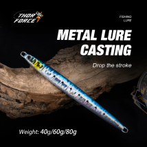 40G 60G 80G Shore Casting Jig luminoso Colpo lungo Metallo Jigging Cucchiaio Trascina Cast Spigola Richiamo Esche artificiali Attrezzatura da pesca