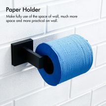 Porta carta igienica nero opaco Accessori da bagno in acciaio inossidabile 304 1 pezzo per montaggio a parete per bagno
