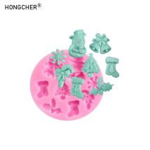 Weihnachten Serie Glocken Weihnachtsbaum Schneemann Schnee Haus Fondant Kuchen Silikonform DIY Harz Schmuck Zubehör Tropfform