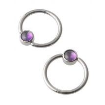 Natural Stone G23 Titanium Flat Disc Captive Bead Ring Septum Nose Nipple Ring 16G Ear Tragus Helix Stud Piercing Body Jewelry