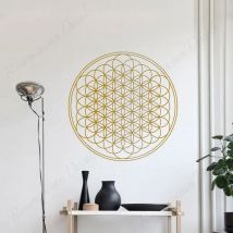 Blume des Lebens geometrische Wandaufkleber Vinyl Kreis Mandala Stil Yoga Studio Dekoration Aufkleber Wohnzimmer Schlafzimmer Wandbilder A641