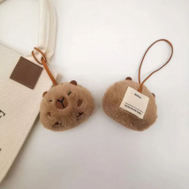 Kawaii Plüsch Capybara Schlüsselbund Anti-verloren Mark Name Tag Schlüssel Halter Für Kind Kindergarten Rucksack Anhänger Dekor