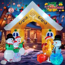 Aufblasbare Spielzeuge Weihnachtsdekorationen Lebkuchenmann Schneemann Bogen Eingebaute LED-Leuchten Modell Party Weihnachten Urlaub Dekor Ornamente