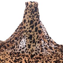 Afrikanische Jacquard Velour Stoffe für Frauen Kleid, Leopard Burnout Samt Brokat Stoff, 100cm * 114cm