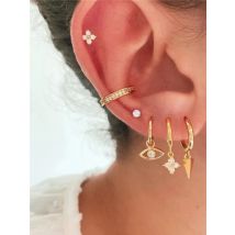 Aide 925 Sterling Silver Imitation Pearl Beads Pendant Drop Earrings For Women Zircon Snake Lightning Bolt Charm Circle Earrings