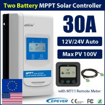 30A MPPT Solar Laderegler Zwei Batterie 12V/24V Auto Max PV 100V EPEVER Regler für Wohnmobile mit MT11 Monitor