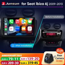 Junsun Kabelloses CarPlay Android Auto Autoradio für Seat Ibiza 6j 2009-2013 WiFi Multimedia GPS-Navigation 2din Haupteinheit Stereo