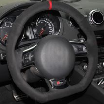 Auto Lenkrad Abdeckung DIY Non-slip Schwarz Wildleder Für Audi TT TTS (8J) 2006-2014 A3 S3 (8P) Sportback 2008-2012 R8 (42)