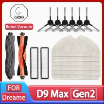 Per Dreame D9 Max Gen2 Robot Aspirapolvere Accessori Parti Gomma Spazzole Laterali Principali Panni Mop Filtri HEPA Parti di Ricambio