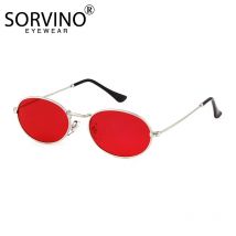 SORVINO Small Oval Sunglasses Men Brand 2025 Steampunk Mirror Round Red Retro Sun Glasses Women Fashion 90s Shades Eyewear UV400