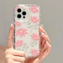 Blume klar Handy hüllen für iPhone 16 Pro Max Hülle iPhone 13 14 16 11 12 15 Pro x xr xs 6 7 8 plus se Fundas Softcover
