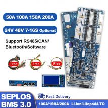 Seplos BMS 3.0 Smart BMS 100A/150A/200A 24V/48V 13S 14S 8S 15S 16S LFP mit Bluetooth LCD-Bildschirm BMS Li-Ion LiFePO4 Batterie