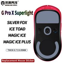 Patinetes para Ratón UnusualWaySports G Pro X Superlight Glides Curve Edge Silver Black Fox Magic Ice GPX GPW2
