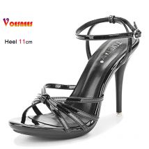 Women Shoes Sandals Slippers Fashion Women Mules sexy Female Shoes red High Heels 11cm Sandals Stilettos big size 42
