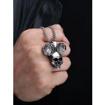 Onlysda Cool New Arrival Hiphop Rock Sliding Skull Pendant Charms Stainless Steel Chains Necklace Men's Skeleton Jewelry OSDZ163