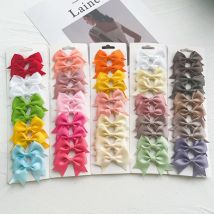 10 Teile/karte Ripsband Bögen Haar Clips Für Mädchen Kleine Schleppende Bowknots Haarnadeln Headwear Kinder Haar Zubehör