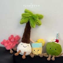 JELLYCAT Limonade Kokosnuss-Plüschtiere, sehr weiche Palme, rote Koralle, Plüschtier, Cartoon-Puppe, Heimdekoration, Weihnachtsgeschenke, Mädchen