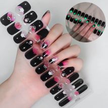 24 Tipps Halloween Semi Cure Nail Wraps Enhancer Leuchtende Nagelstreifen Selbstklebende Kürbisschädel Gelnägel Aufkleber für UV-Lampenbedarf