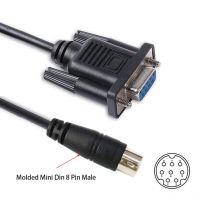 DB9 Female to 8-pin Mini Din VISCA RS232 Serial Control Cable for Connecting Sony EVI/BRC/SRG Series Camera to PC