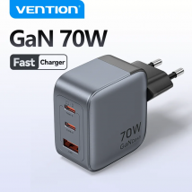 Vention 70W GaN Caricatore USB C PD QC 4.0 3.0 Tipo C Ricarica rapida per Samsung iPhone 1514 13 Pro Telefono MacBook Laptop Caricabatterie veloci