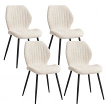 EGOONM un Set di 4 sedie da pranzo imbottite imbottite sedie da cucina in tessuto di lino gambe in