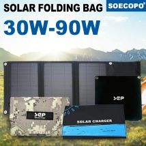 30 W/60 W/90 W tragbares faltbares Solarpanel-Ladegerät, 23 % hocheffiziente USB/DC-Ausgänge für Camping, Wohnmobil, Wandern, Notstrom, IP66