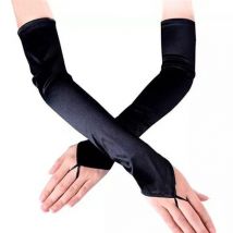 Summer 49CM Long Women Sunscreen Finger Hook Cover Up Scars Drive Ride Gloves Satin Dinner Dress Etiquette Mittens