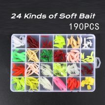 1Set Angeln Locken Weichen Köder Silica Gel Mahlzeit Rot Wurm Regenwurm Einzigen Doppel Schwanz Weichen Garnelen Gemischt Boxed angeln Lieferungen