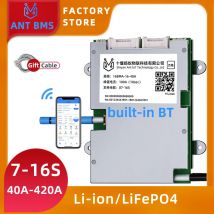 ANT 7-16S Smart Balance BMS 24V 36V 48V 60V 72V LiFePO4/LTO/NCM 40A-420A Bluetooth App Control for Solar/E-Bike/EV Battery